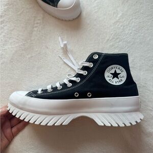 Converse Black and White Platform Sneakers